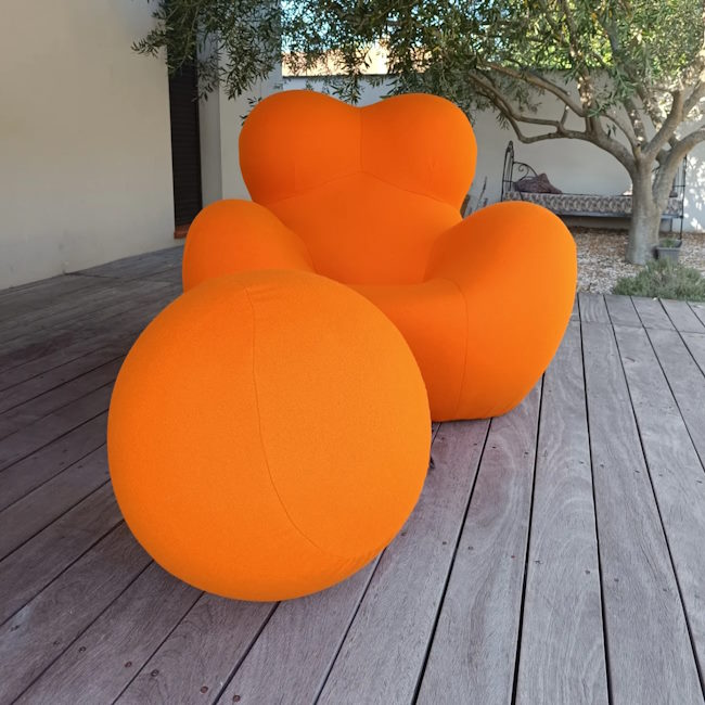 La Mamma fauteuil UP Orange de Gaetano Pesce Tissu Kvadrat Tonus 4 