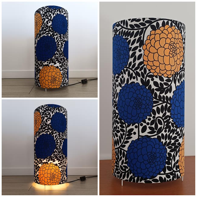 atelier lampe à pose cylindrique contrecollé tissu